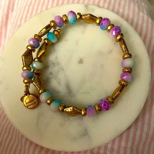 ALEX & ANI Vintage Sixty Six Beaded Islander Wrap Bracelet in Gold